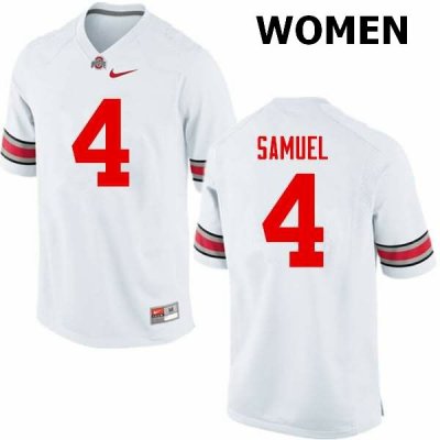 Women's Ohio State Buckeyes #4 Curtis Samuel White Nike NCAA College Football Jersey February XQK2744JZ